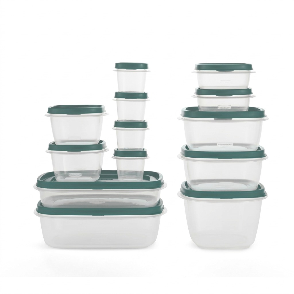 A high-resolution ecommerce hero shot of the 26-piece storage set on a pure white background.