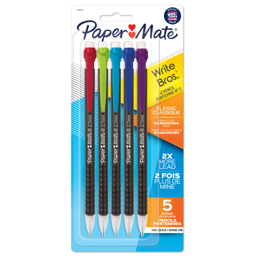 Paper Mate Write Bros. – Porte-mines HB 0,7 mm, paquet de 5 – référence 2105731