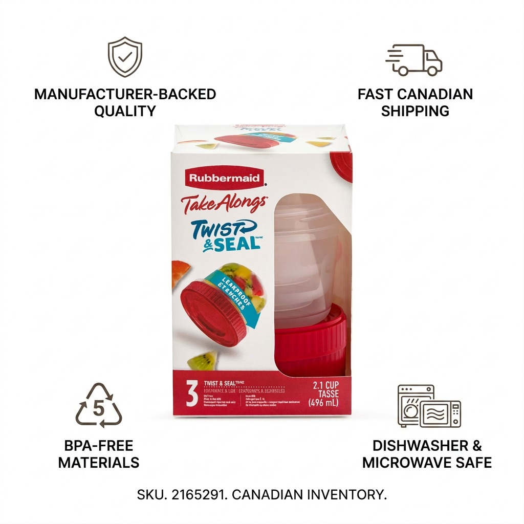 Rubbermaid TakeAlongs Twist & Seal – Contenants 496 ml (3) — présentation des caractéristiques, réf. 2165291