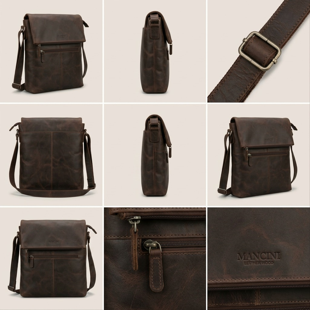 Sac messager Buffalo brun pour portable 12 po – Mancini, référence 99-5463-BROWN