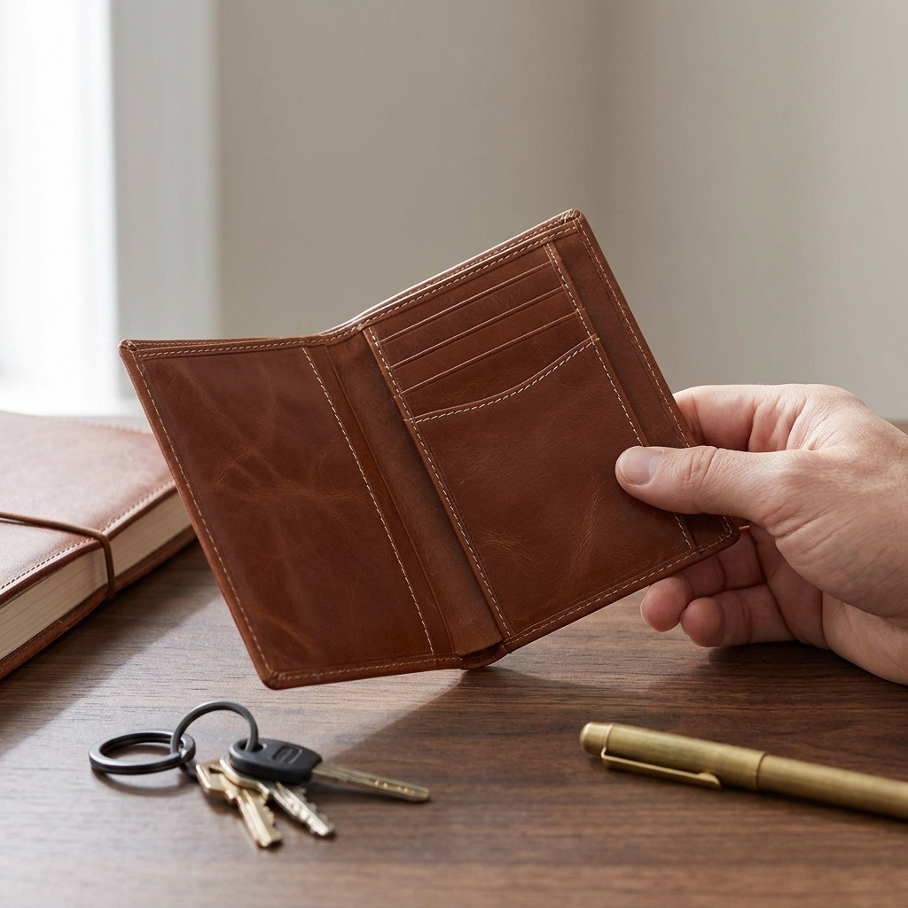 Portefeuille vertical Wing cognac – Mancini, référence 8700853-COGNAC