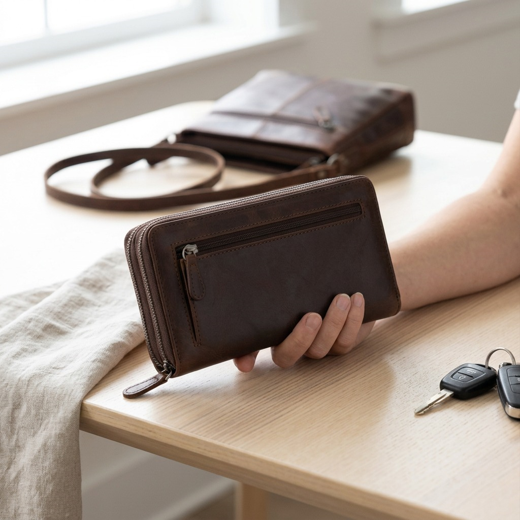 Portefeuille pochette brun pour femme – Mancini, référence 8700167-BROWN