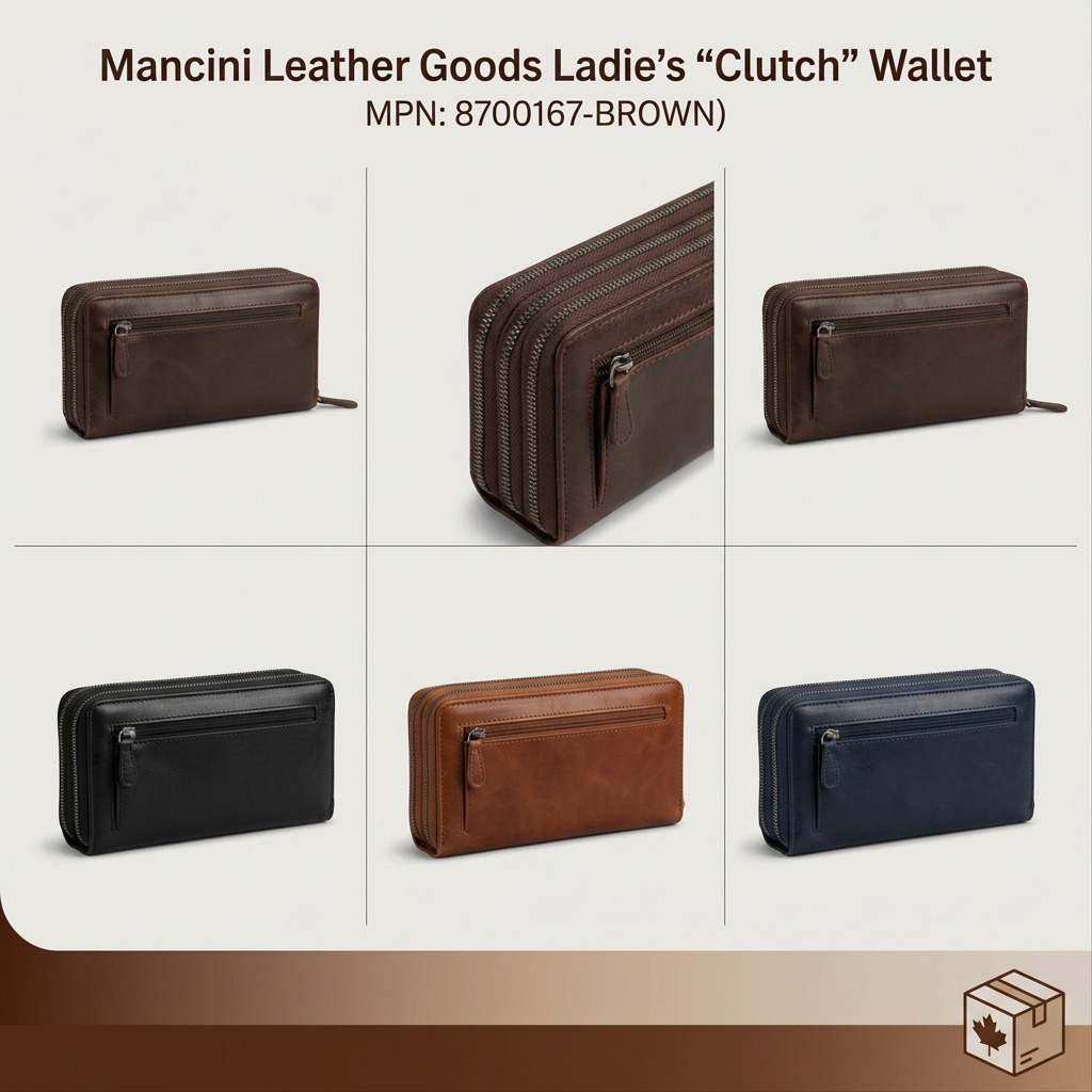 Portefeuille pochette brun pour femme – Mancini, référence 8700167-BROWN