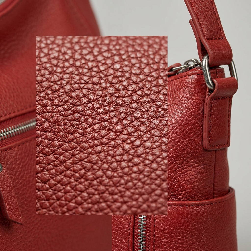 Sac à bandoulière June rouge en cuir grainé – Mancini, référence HBP1081-RED