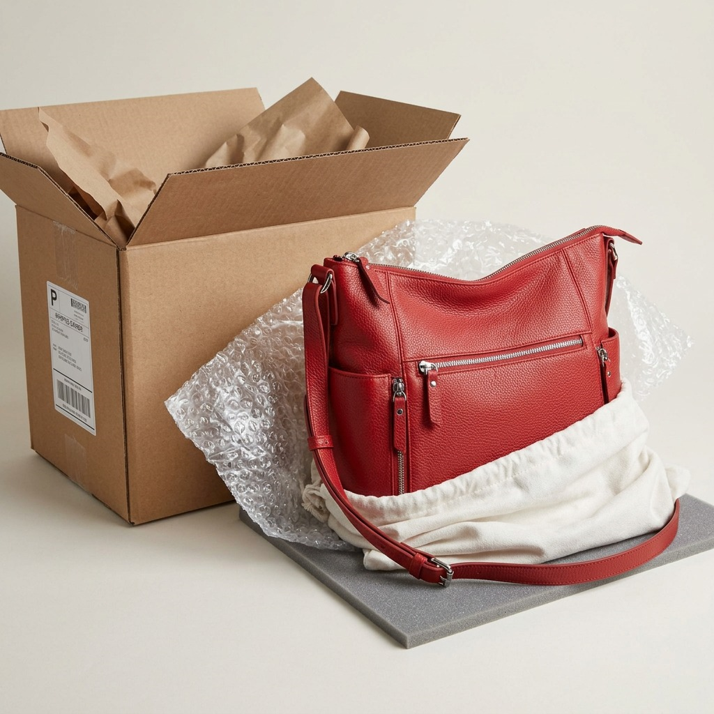 Mancini – Sac à bandoulière June rouge en cuir grainé — vue complémentaire 8, réf. HBP1081-RED