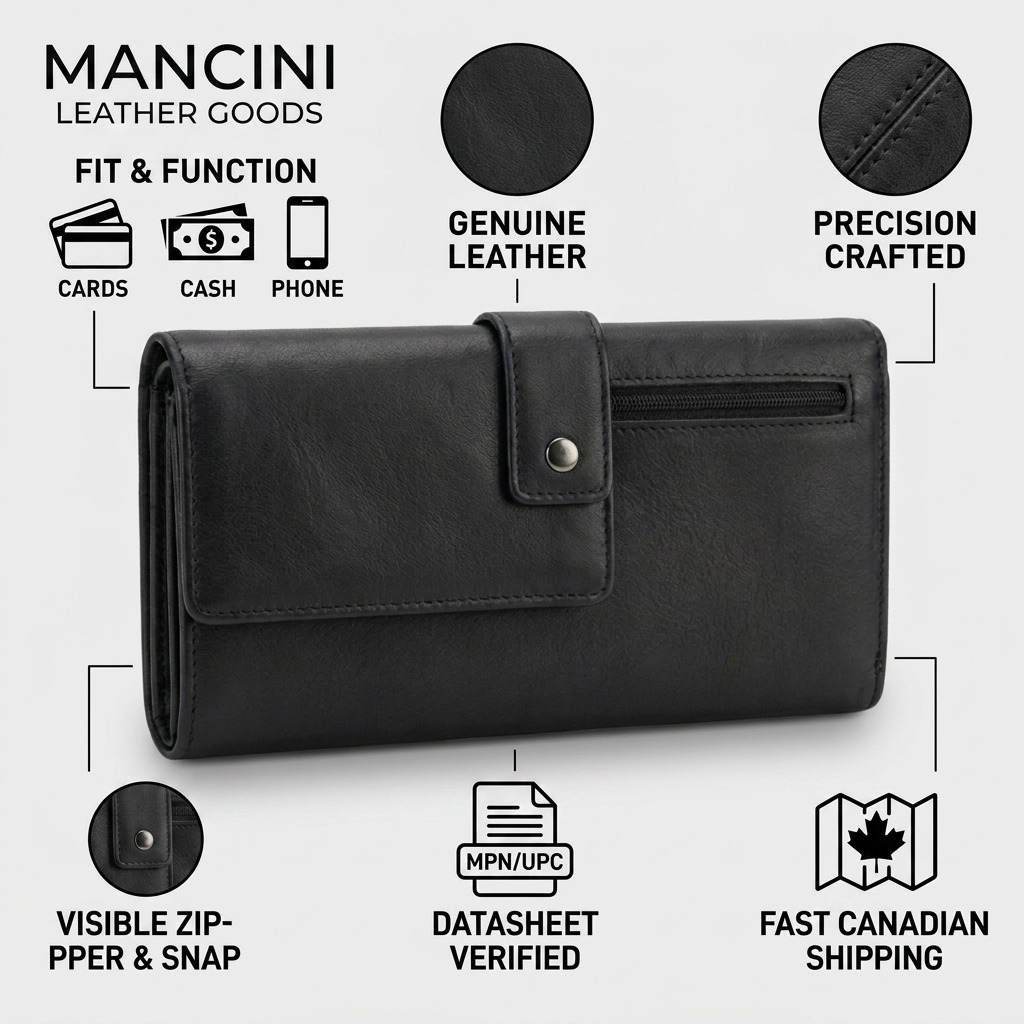 Portefeuille quatre volets South Beach RFID noir – Mancini, référence 6700369-BLACK