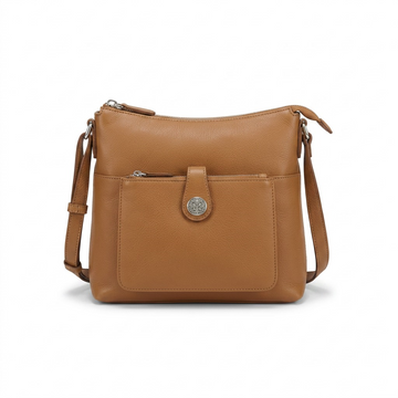 Sac à bandoulière Elizabeth camel – Mancini, référence HBP1086-CAMEL