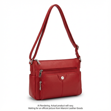 Sac à bandoulière Loretta rouge avec organisateur – Mancini, référence HBP1078-RED