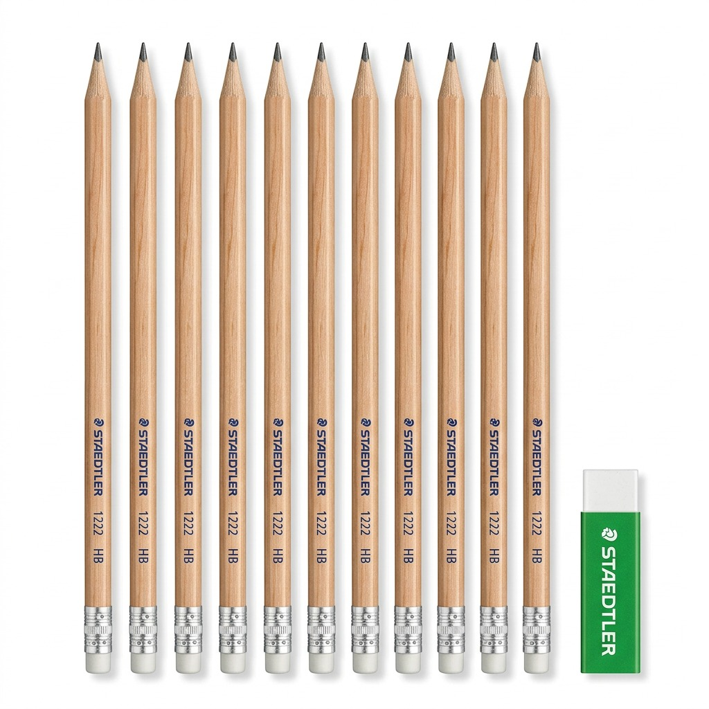 STAEDTLER 10 + 1 crayons ronds HB no 2, réf. 131NSBK1A602 — vue du produit sur fond clair