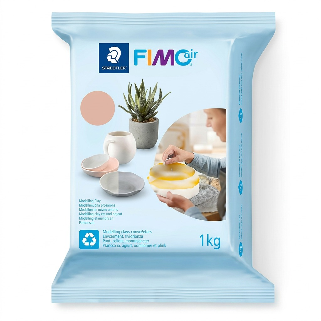 FIMOair – Pâte rose pâle 1 kg, réf. 8101-43 — vue sur fond clair