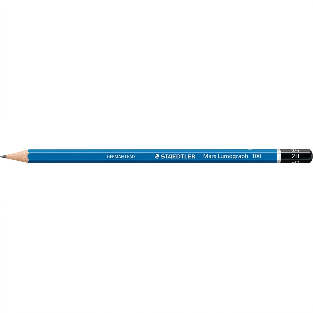 STAEDTLER Mars Lumograph – Crayon graphite 2H, réf. 100-2H-M — gros plan des détails