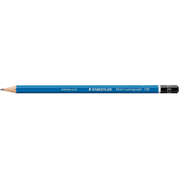 STAEDTLER Mars Lumograph – Crayon graphite 2H, réf. 100-2H-M — gros plan des détails