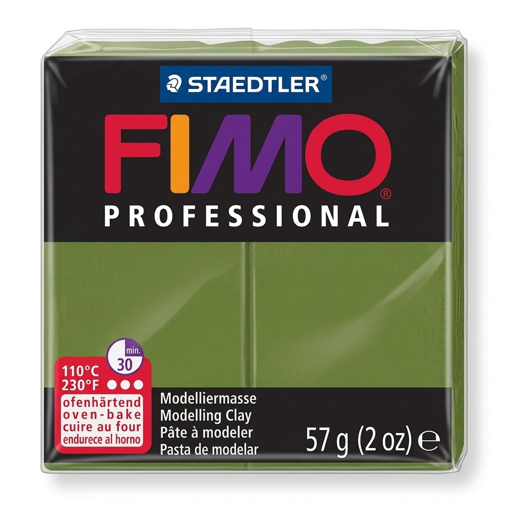 FIMO Professional – Pâte vert feuille 57 g, réf. 8005-57 — vue du produit sur fond clair