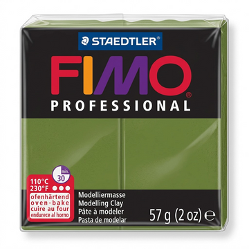 FIMO Professional – Pâte vert feuille 57 g, réf. 8005-57 — vue du produit sur fond clair