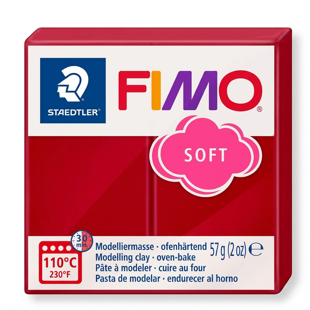 FIMO Soft – Pâte rouge cerise 57 g, réf. 8020-26 — vue 1