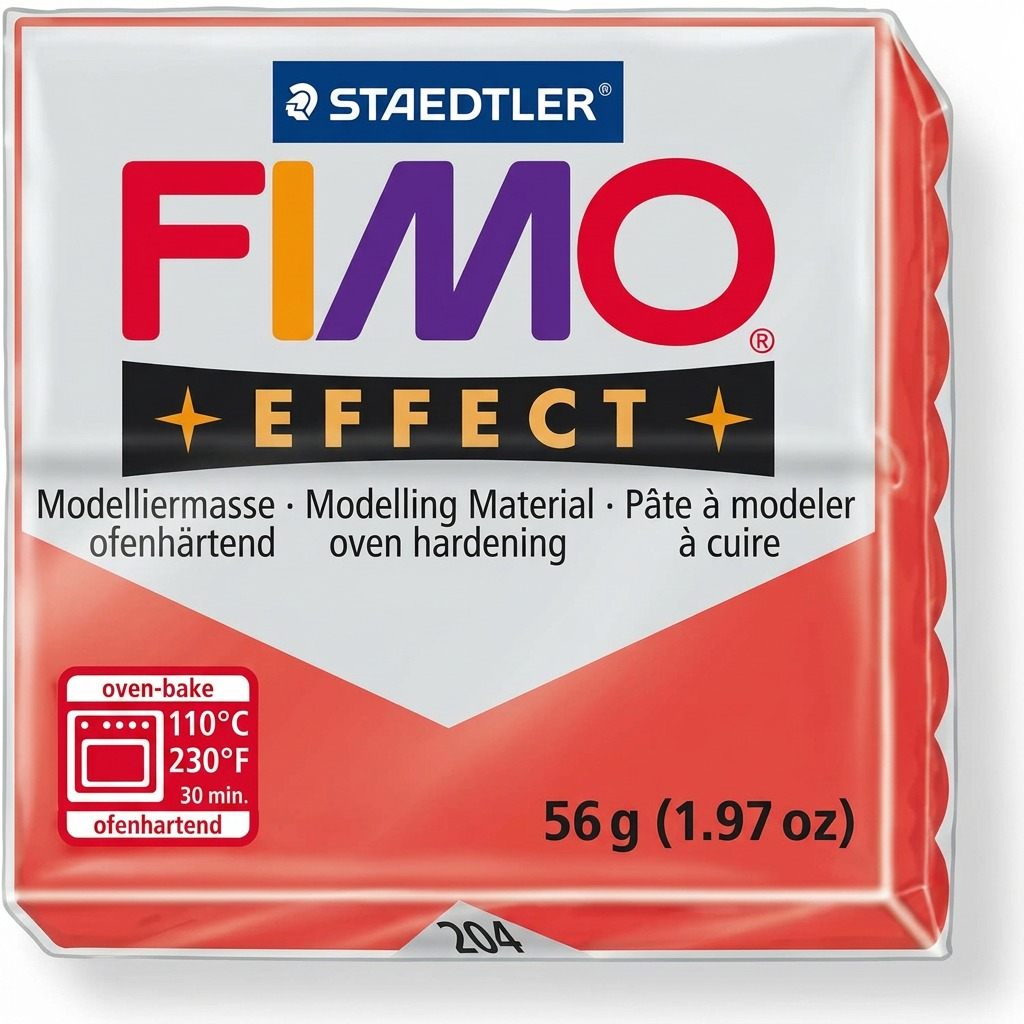 FIMO Effect – Pâte rouge 57 g, réf. 8020-204 — vue du produit sur fond clair