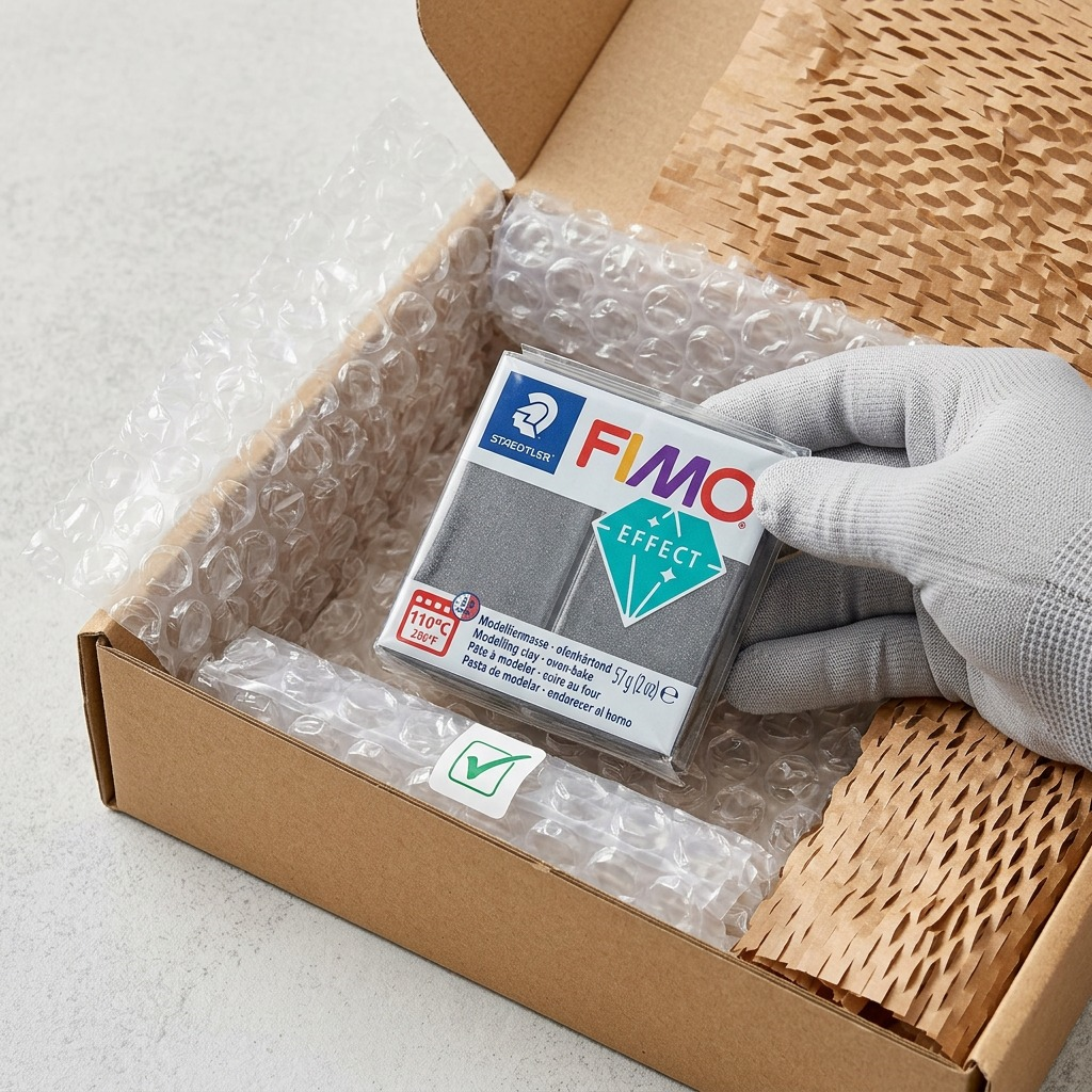 FIMO Effect – Pâte gris métallique 57 g, réf. 8010-91 — vue de l’emballage
