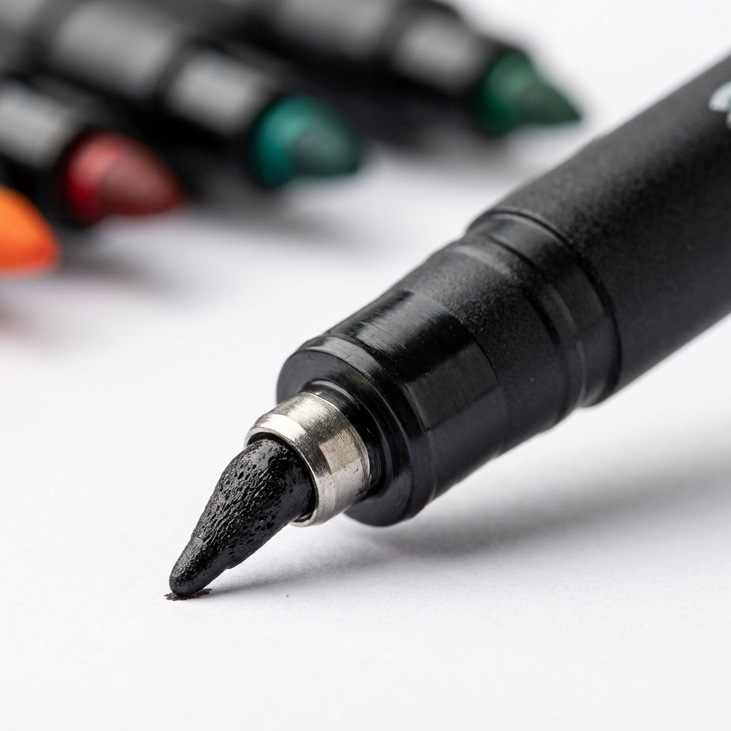 STAEDTLER Lumocolor – 8 marqueurs permanents fins, réf. 318-WP8-10 — gros plan des détails