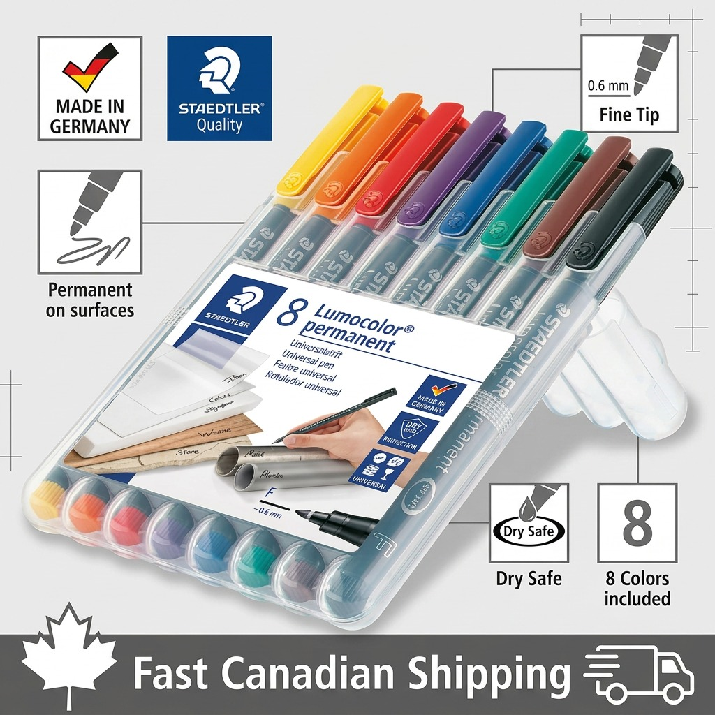 STAEDTLER Lumocolor – 8 marqueurs permanents fins, réf. 318-WP8-10 — vue du produit 8