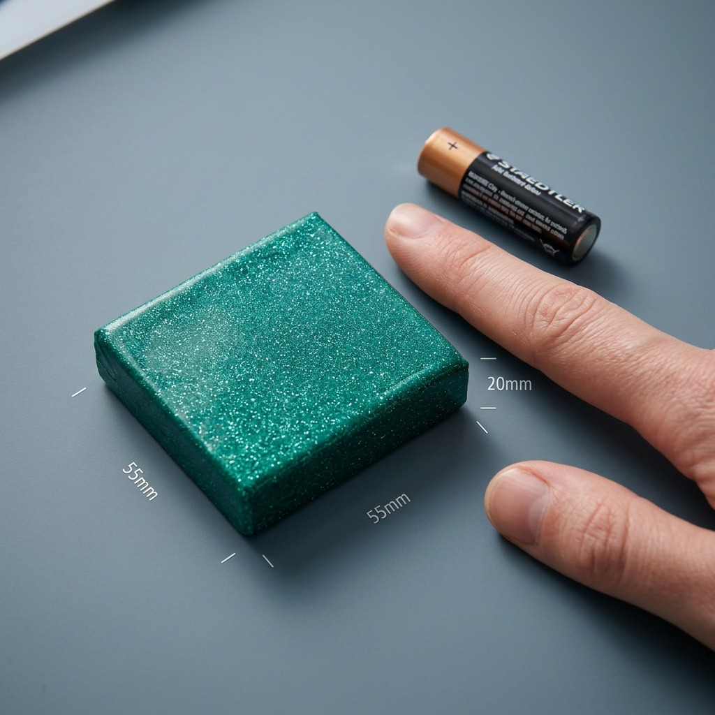 STAEDTLER Fimo Effect 8010-562 Galaxy Green 57g Modelling Clay block shown on a white background.