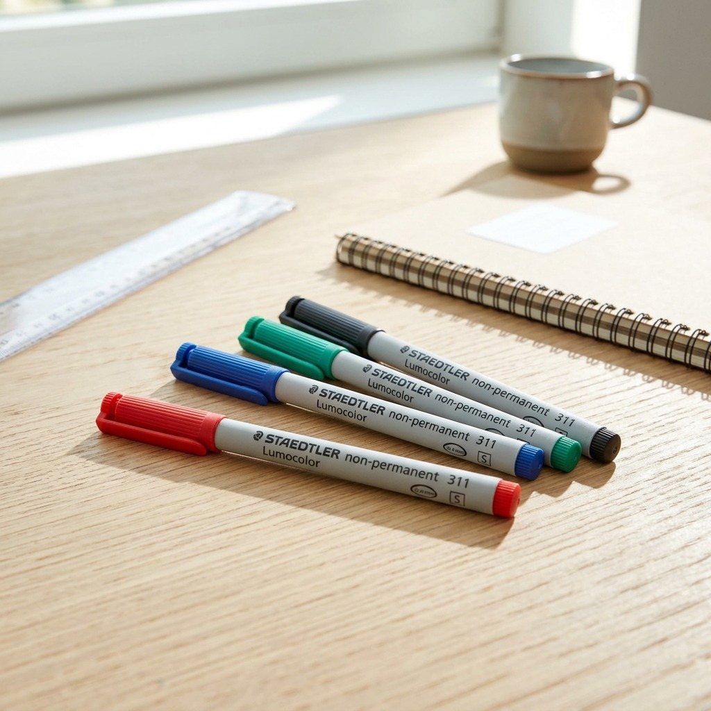 STAEDTLER Lumocolor – 4 marqueurs effaçables superfins, réf. 311-WP4-10 — vue du produit 4
