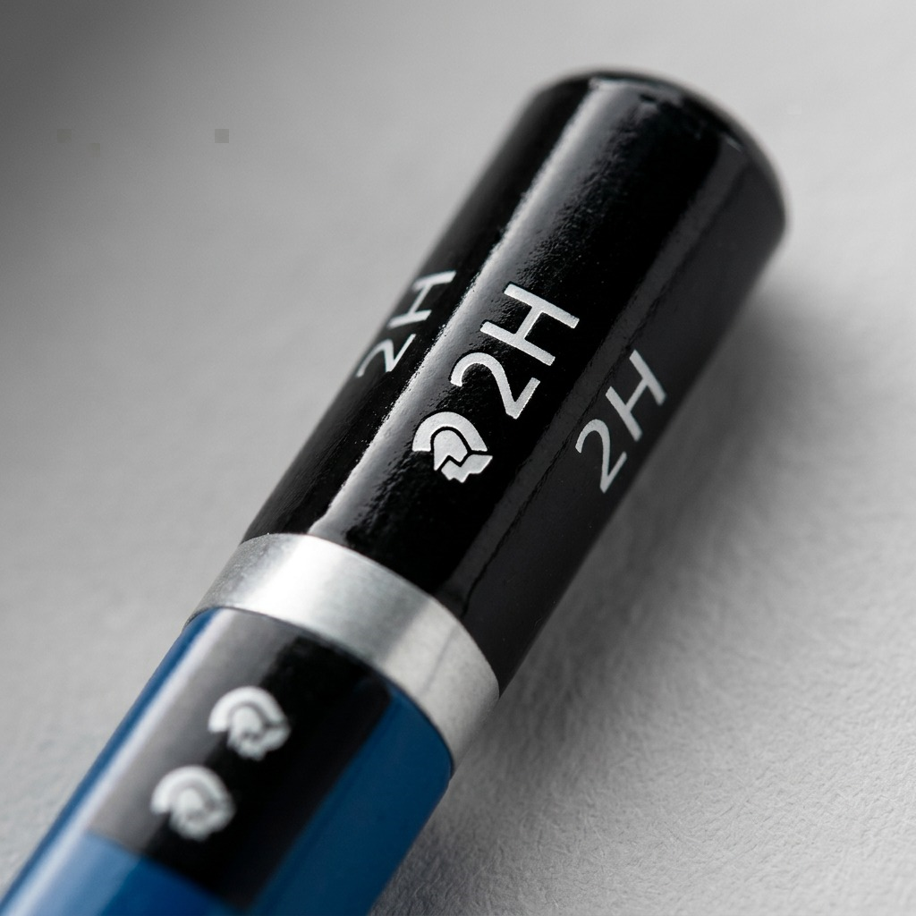 STAEDTLER Mars Lumograph – Crayon graphite 2H, réf. 100-2H-M — gros plan des détails