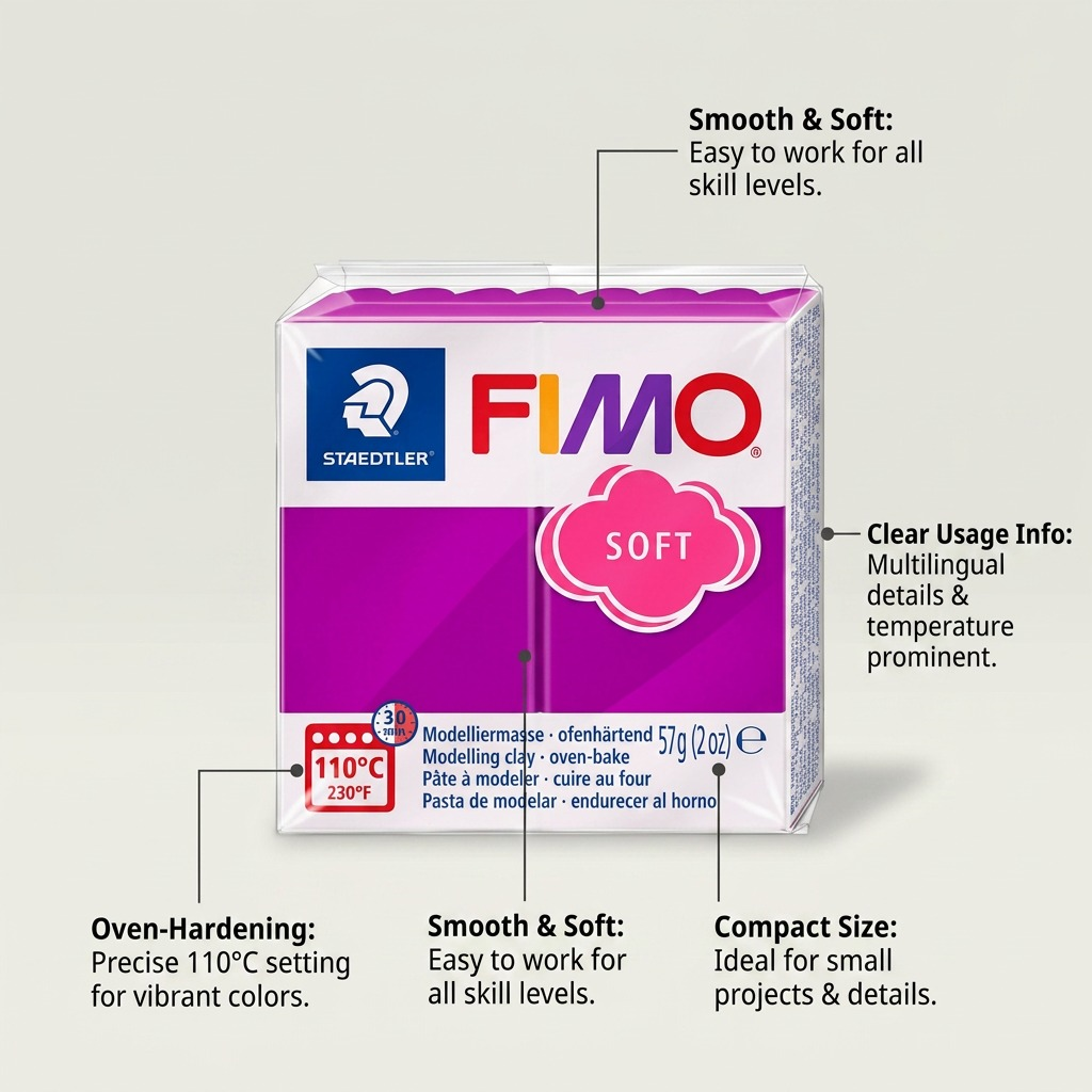 FIMO Soft – Pâte pourpre 57 g, réf. 8020-61 — vue 6