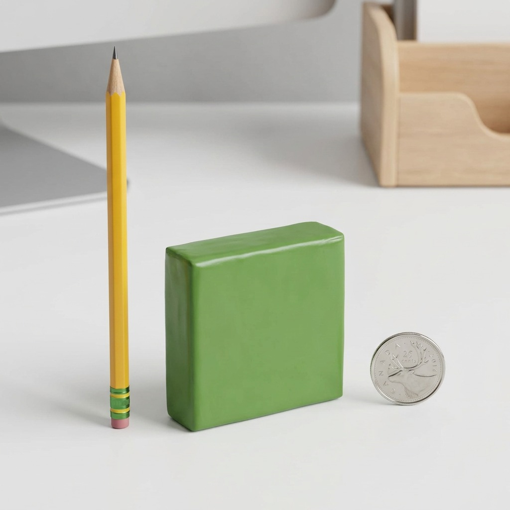Pure high-resolution hero shot of STAEDTLER Fimo Professional Leaf Green modeling clay (57g block) against a clean white background.