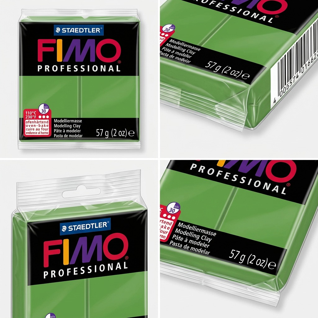 FIMO Professional – Pâte vert feuille 57 g, réf. 8005-57 — vue de l’emballage