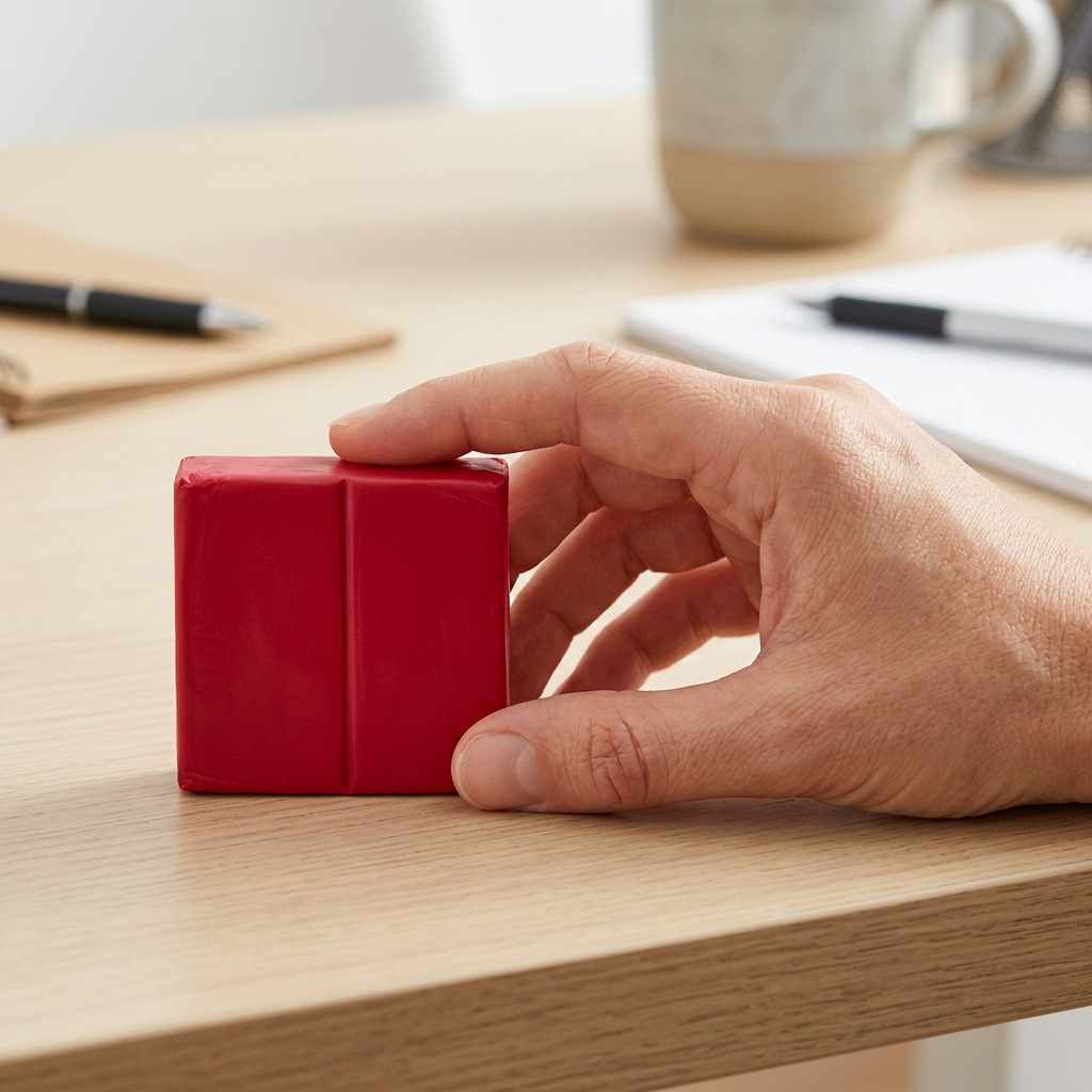A high-resolution, centered photograph of a block of Cherry Red STAEDTLER Fimo Soft modeling clay.