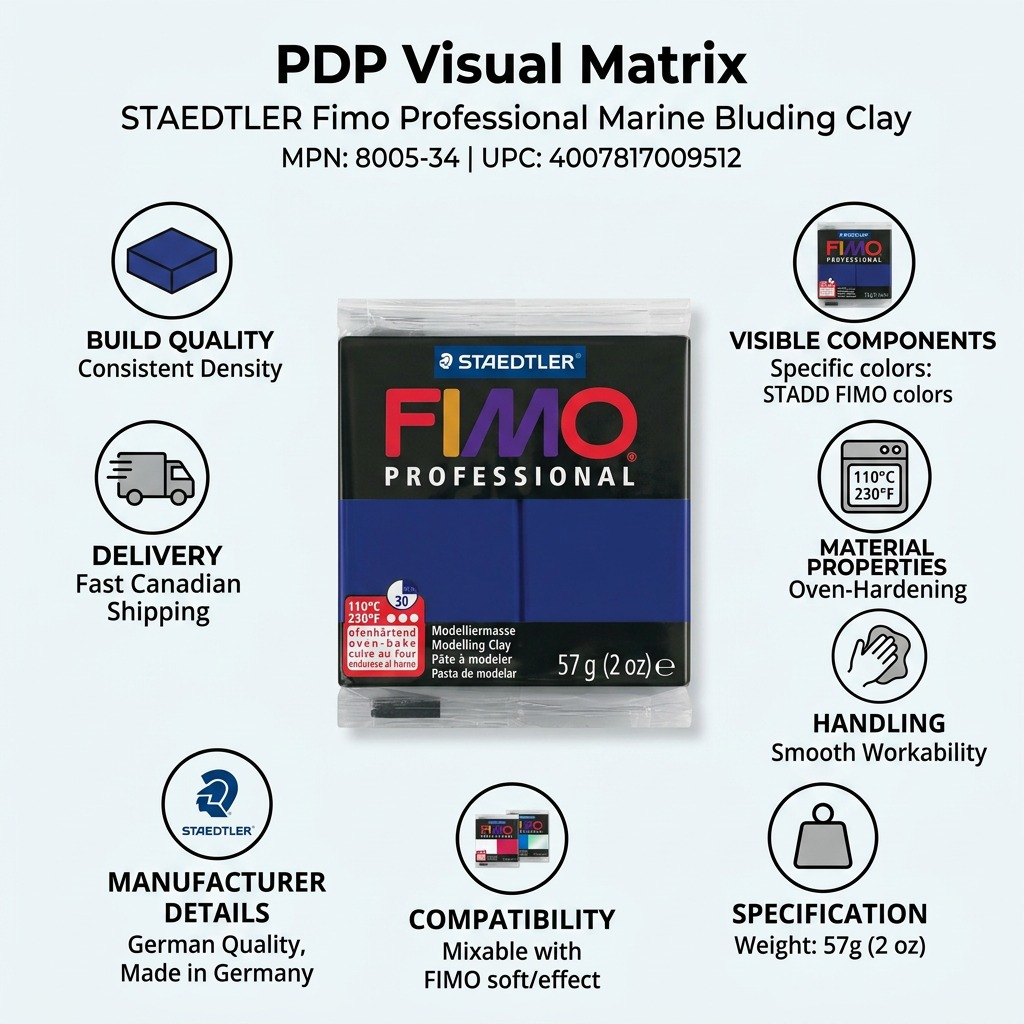 FIMO Professional – Pâte bleu marine 57 g, réf. 8005-34 — vue 8