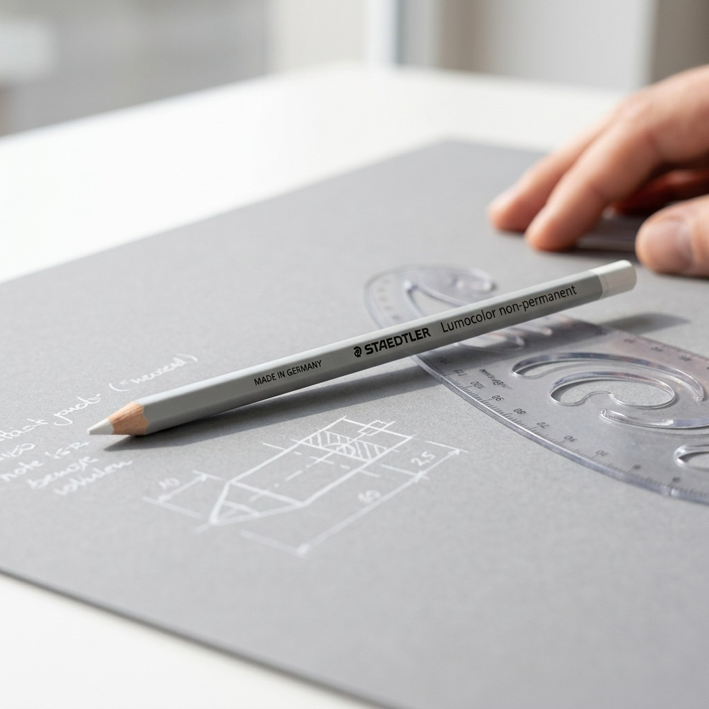 STAEDTLER Omnichrom – Crayon blanc, réf. 108-0-10 — présentation du produit en utilisation
