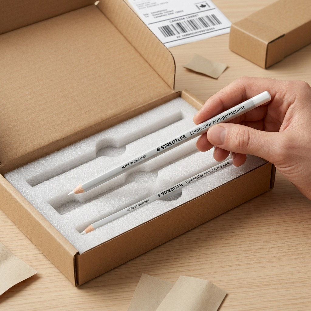 STAEDTLER Omnichrom – Crayon blanc, réf. 108-0-10 — gros plan des détails