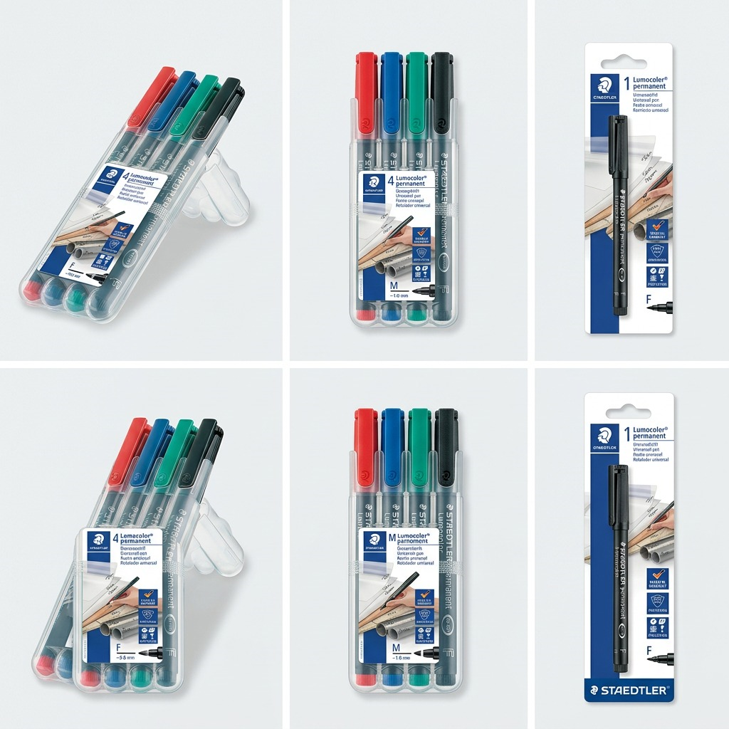 STAEDTLER Lumocolor – 4 marqueurs permanents fins, réf. 318-WP4-10 — vue du produit 5