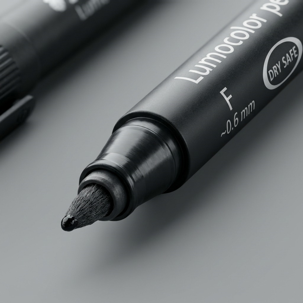 STAEDTLER Lumocolor – 4 marqueurs permanents fins, réf. 318-WP4-10 — gros plan des détails
