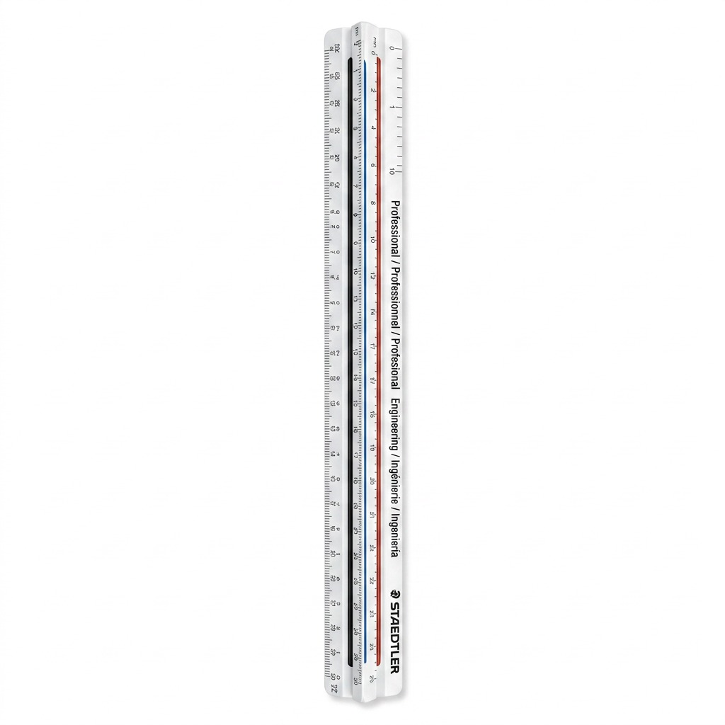 STAEDTLER – Règle triangulaire en plastique, réf. 98718-34BK — vue sur fond clair