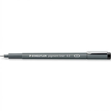 STAEDTLER Pigment Liner – Fineliner noir 0,3 mm, réf. 308-03-9M — vue du produit sur fond clair