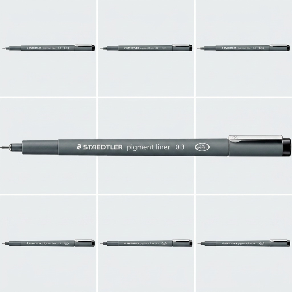 STAEDTLER Pigment Liner – Fineliner noir 0,3 mm, réf. 308-03-9M — vue du produit sur fond clair