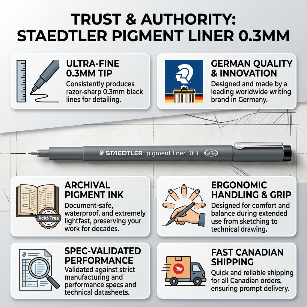 STAEDTLER Pigment Liner – Fineliner noir 0,3 mm, réf. 308-03-9M — vue du produit 8