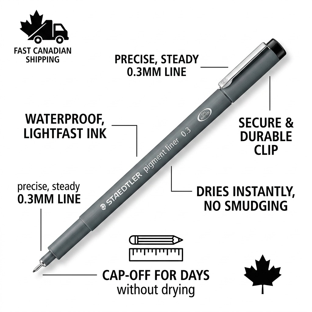 STAEDTLER Pigment Liner – Fineliner noir 0,3 mm, réf. 308-03-9M — vue du produit 6