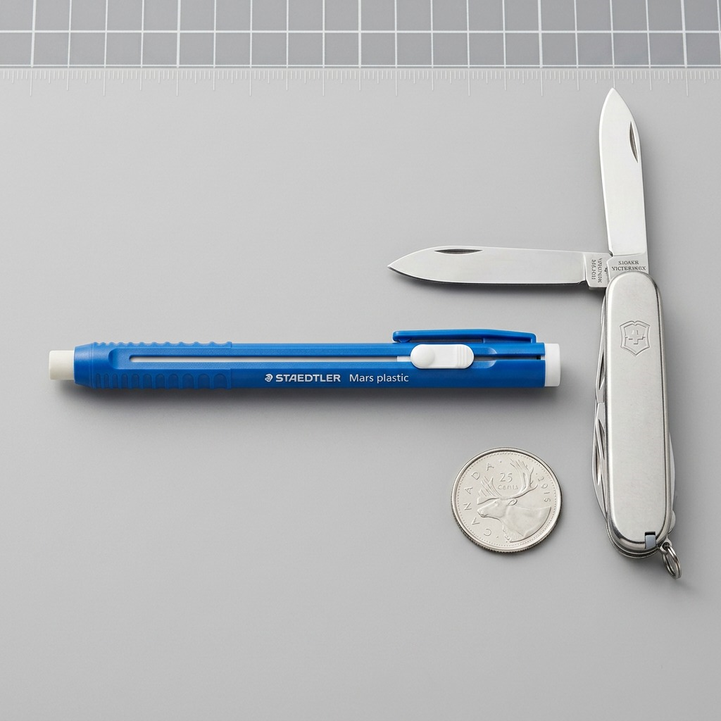 High-resolution hero shot of the STAEDTLER Mars plastic stick eraser, centered on a pure white background.