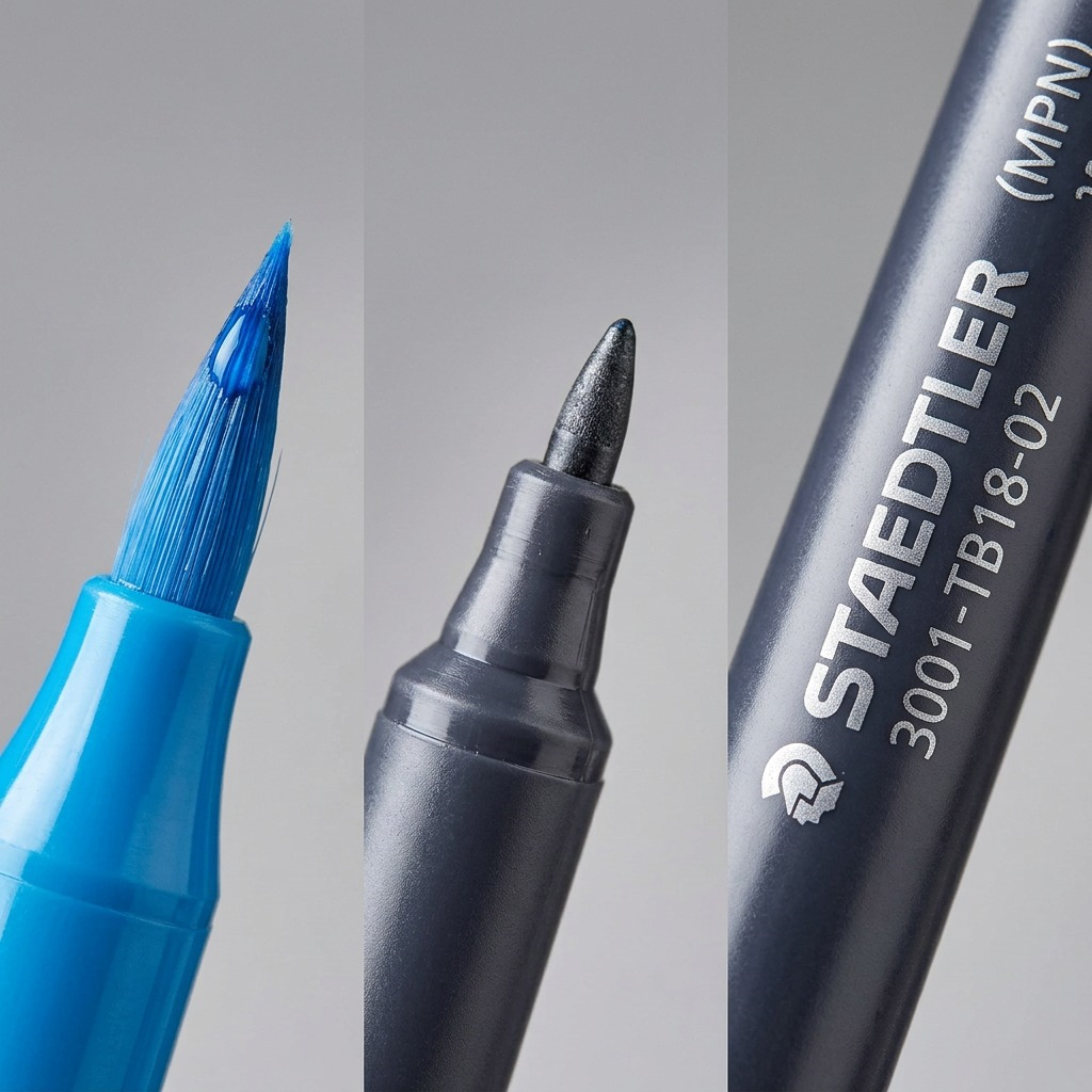 STAEDTLER 18 feutres aquarellables, réf. 3001-TB18-02 — gros plan des détails