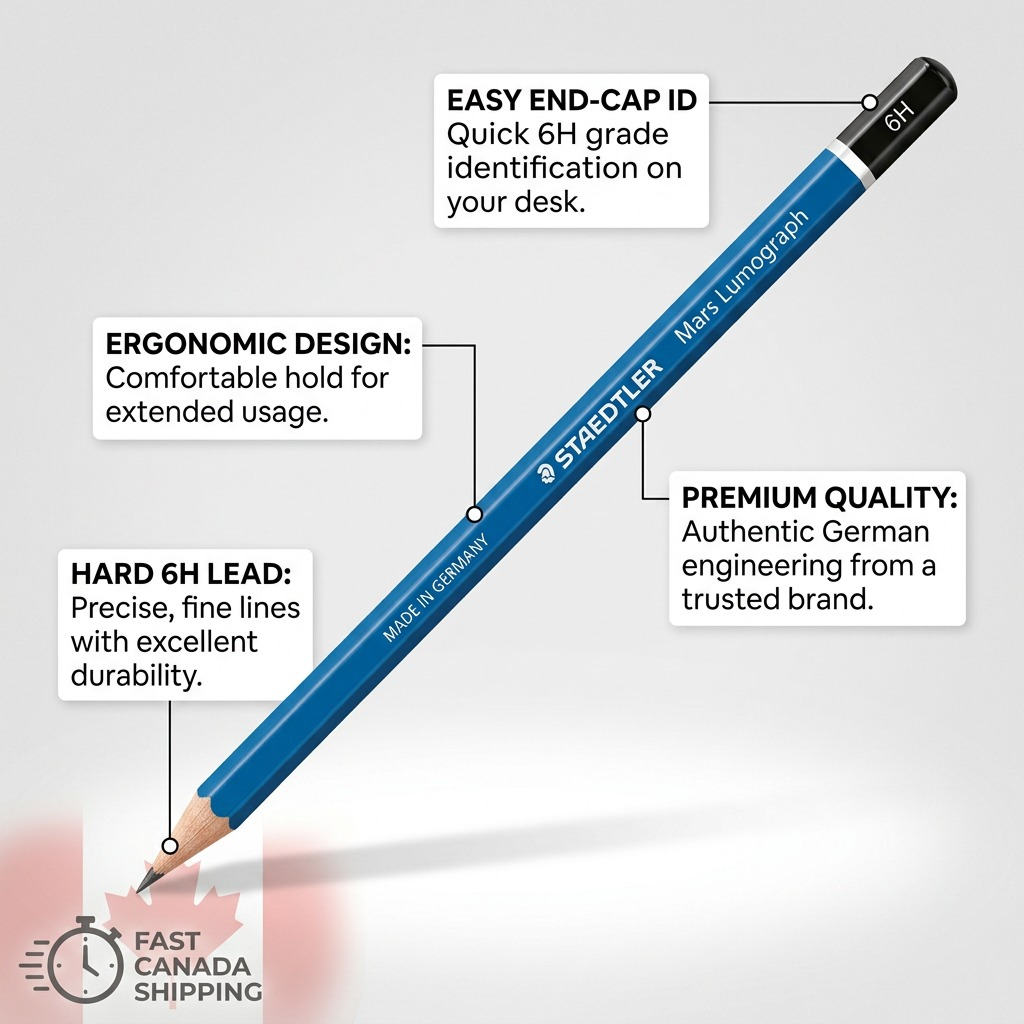 STAEDTLER Mars Lumograph – Crayon graphite 6H, réf. 100-6H-35 — vue du produit 6