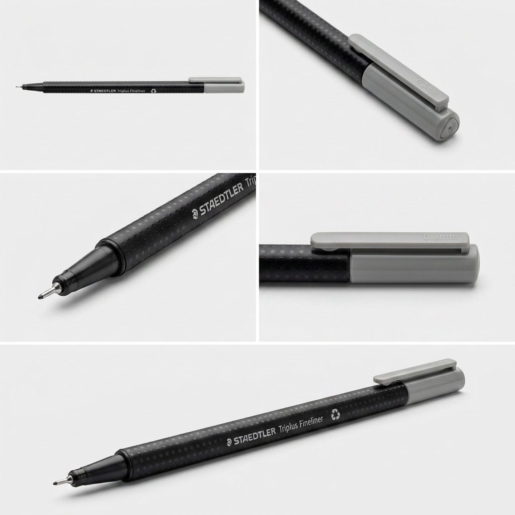STAEDTLER triplus fineliner – Fineliner 0,3 mm gris, réf. 334-82-A7 — présentation de l’ensemble ou de l’emballage