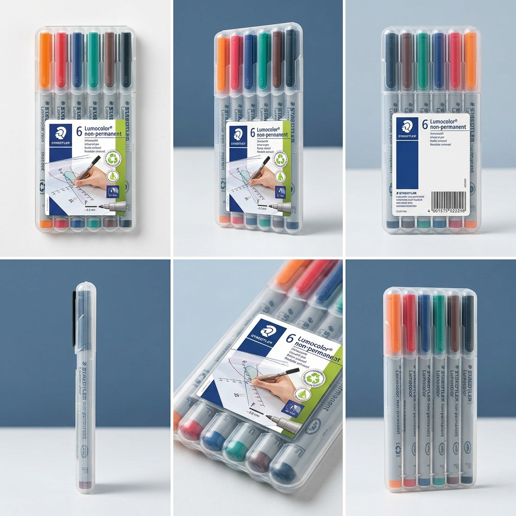STAEDTLER Lumocolor – 6 marqueurs effaçables fin, réf. 316-WP6-10 — vue du produit 5