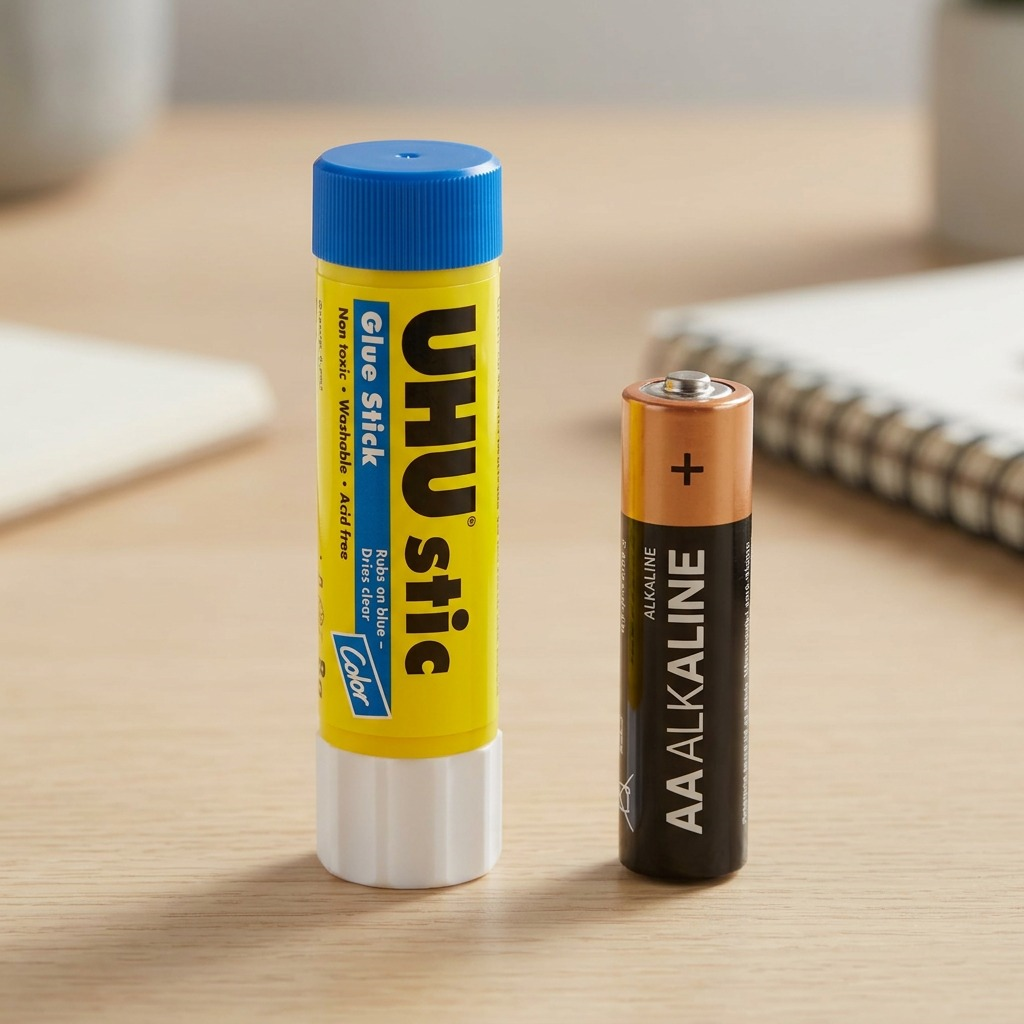 High-resolution hero shot of the blue-cap UHU Glue Stick (8g), with accurate branding and details, centered on a pure white background.