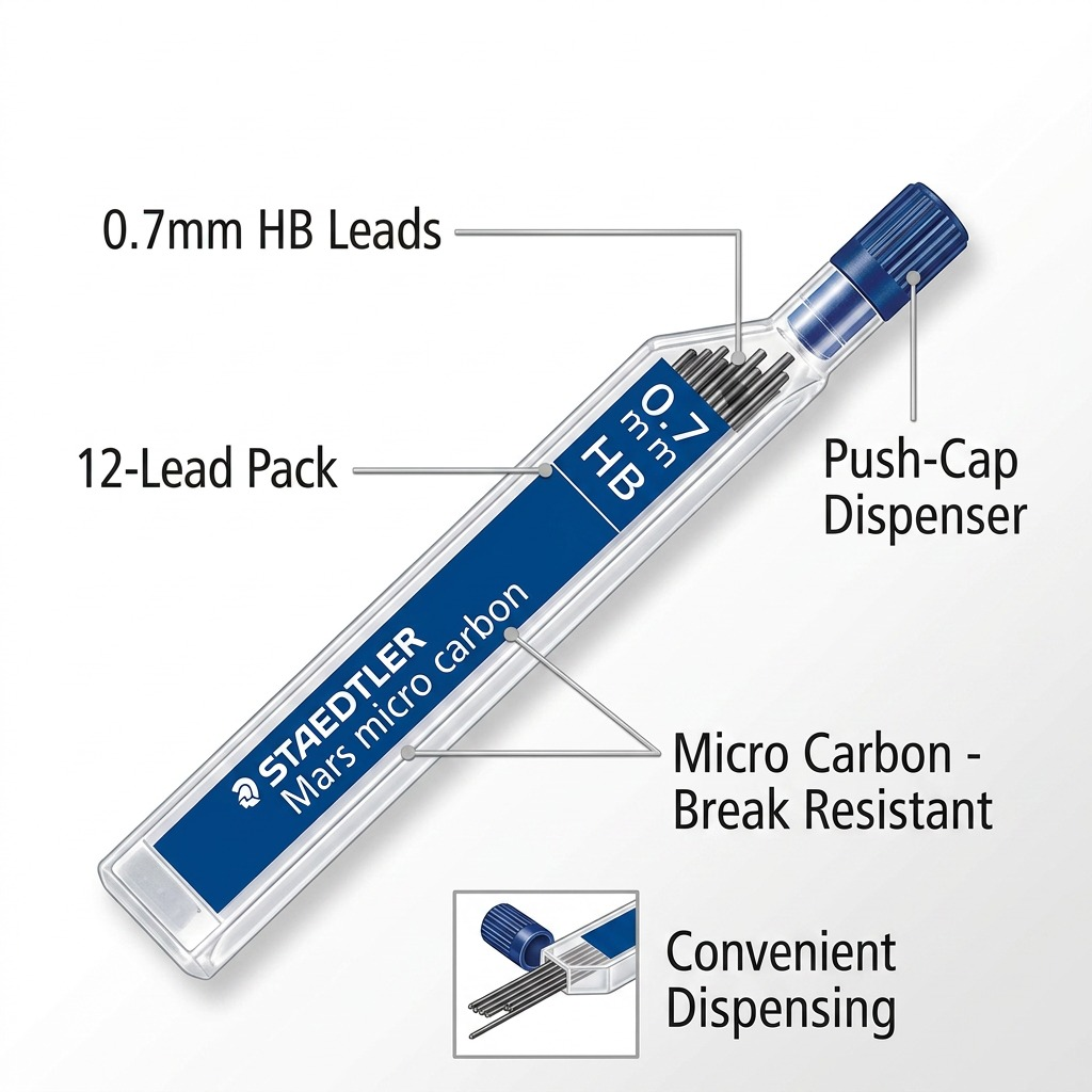 STAEDTLER Mars micro – Mines 0,7 mm HB, réf. 250-07-HB-02 — vue du produit 6