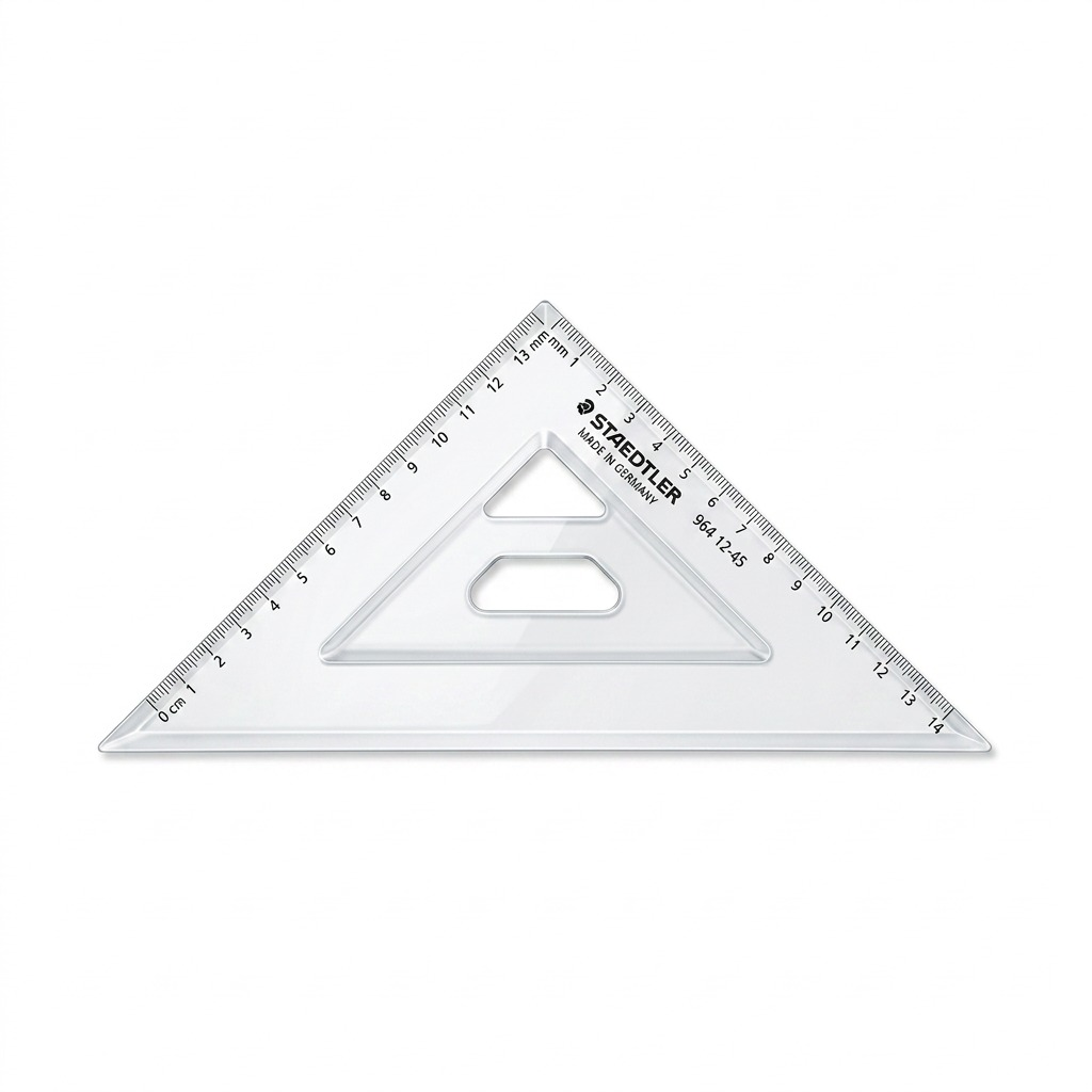 STAEDTLER – Équerre transparente 12 po, 45°/90°, réf. 964-12-45-NA — vue 1