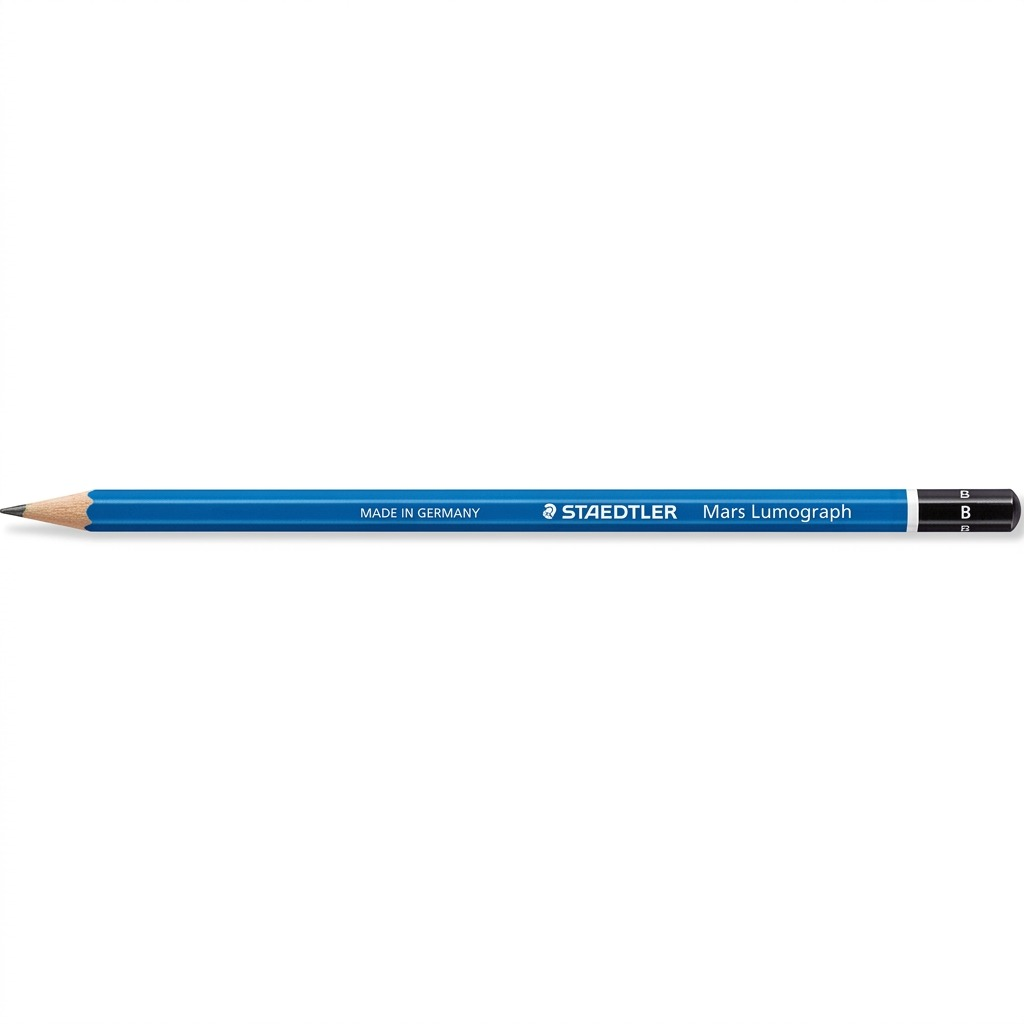 STAEDTLER Mars Lumograph – Crayon graphite B, réf. 100-B-M — vue du produit sur fond clair