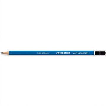 STAEDTLER Mars Lumograph – Crayon graphite B, réf. 100-B-M — vue du produit sur fond clair